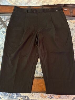 Adolfo Men's Black Pleated Dress Pants